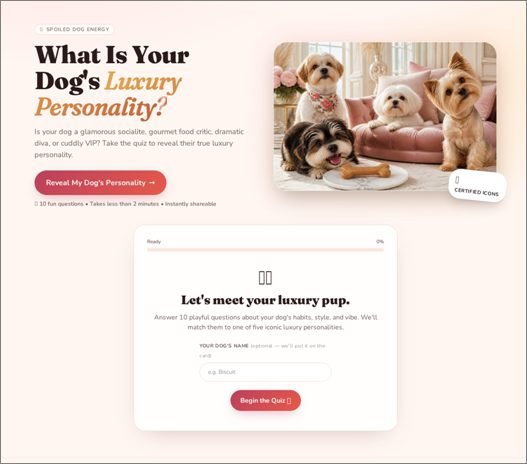 What Is Your Dog's Luxury Personality? quiz